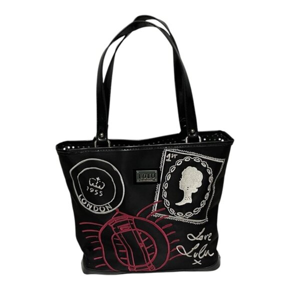 Lulu Guinness Handbags - Lulu by Lulu Guinness Black Graphic Embroidered Shoulder Bag